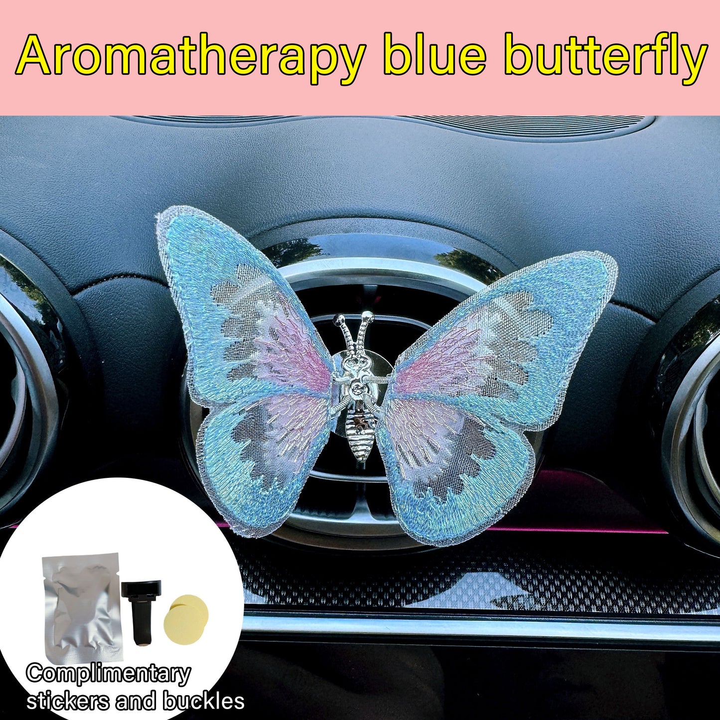 Butterfly car center console air outlet decoration