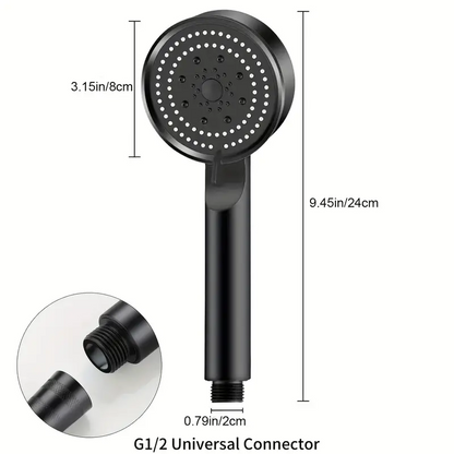 Black Panel Pressurized Handheld Shower Head