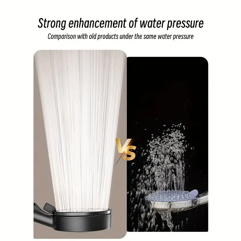 Black Panel Pressurized Handheld Shower Head