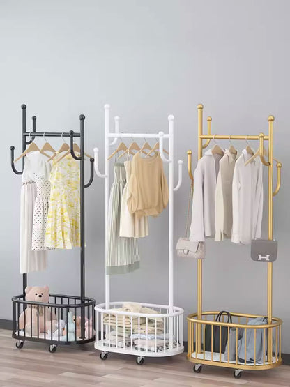 Metal simple floor-standing coat rack