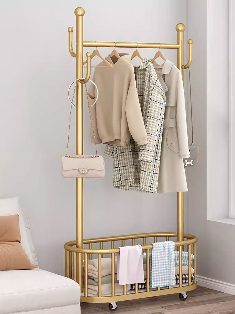 Metal simple floor-standing coat rack