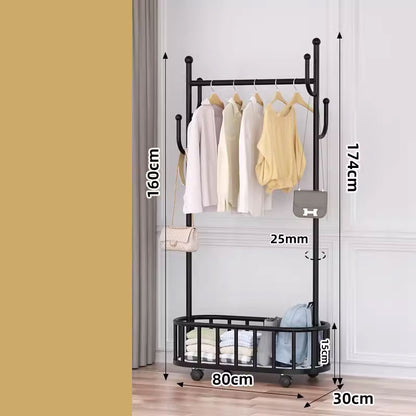 Metal simple floor-standing coat rack