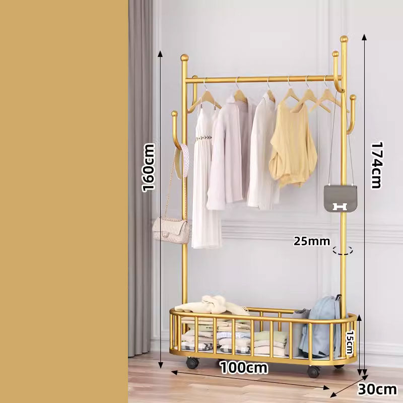 Metal simple floor-standing coat rack