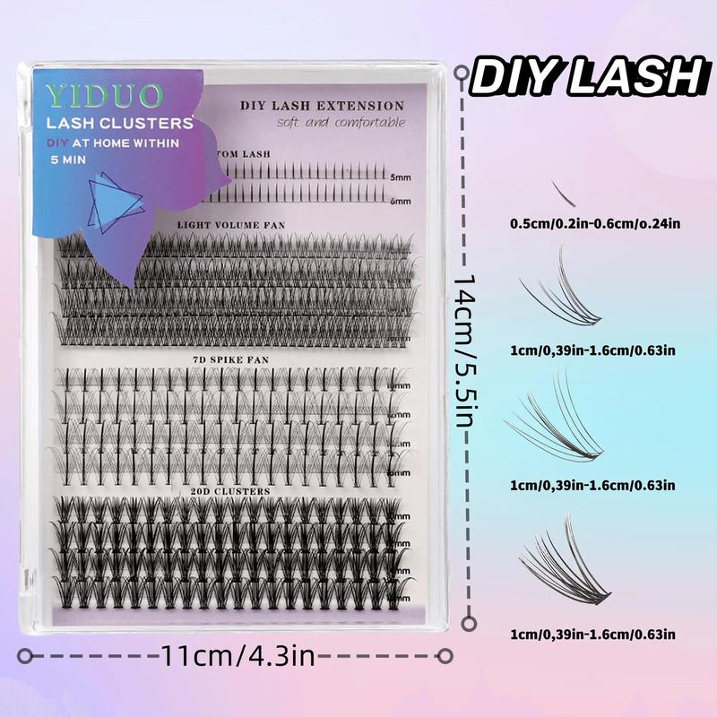 False Eyelashes Kit, 1 Box DIY Eyelash with Tweezers & Eyelash Sealant