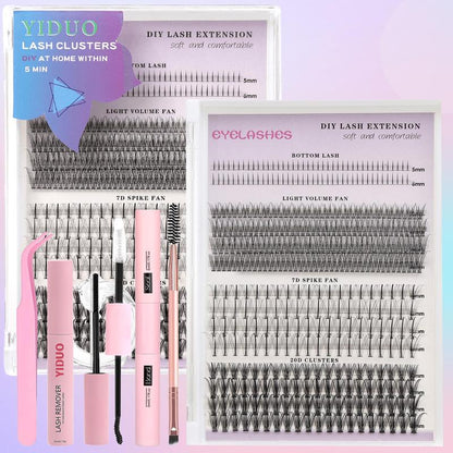 False Eyelashes Kit, 1 Box DIY Eyelash with Tweezers & Eyelash Sealant