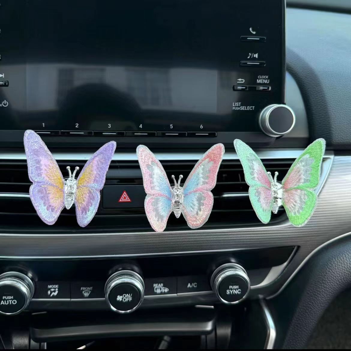 Butterfly car center console air outlet decoration