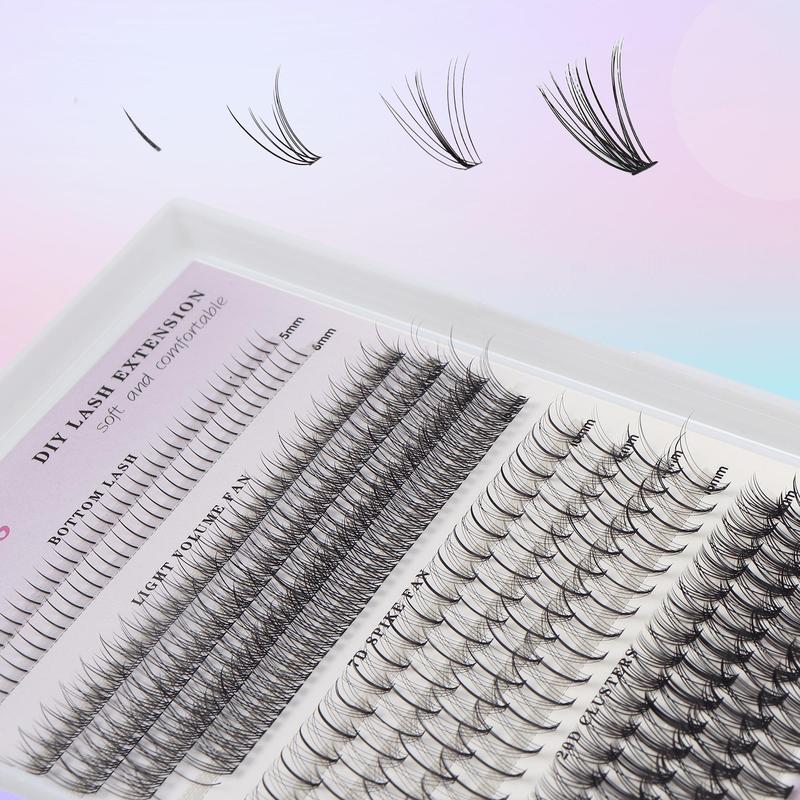 False Eyelashes Kit, 1 Box DIY Eyelash with Tweezers & Eyelash Sealant