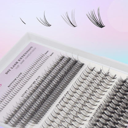 False Eyelashes Kit, 1 Box DIY Eyelash with Tweezers & Eyelash Sealant